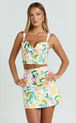 Janice Top - Bustier Crop Top in Le Citron