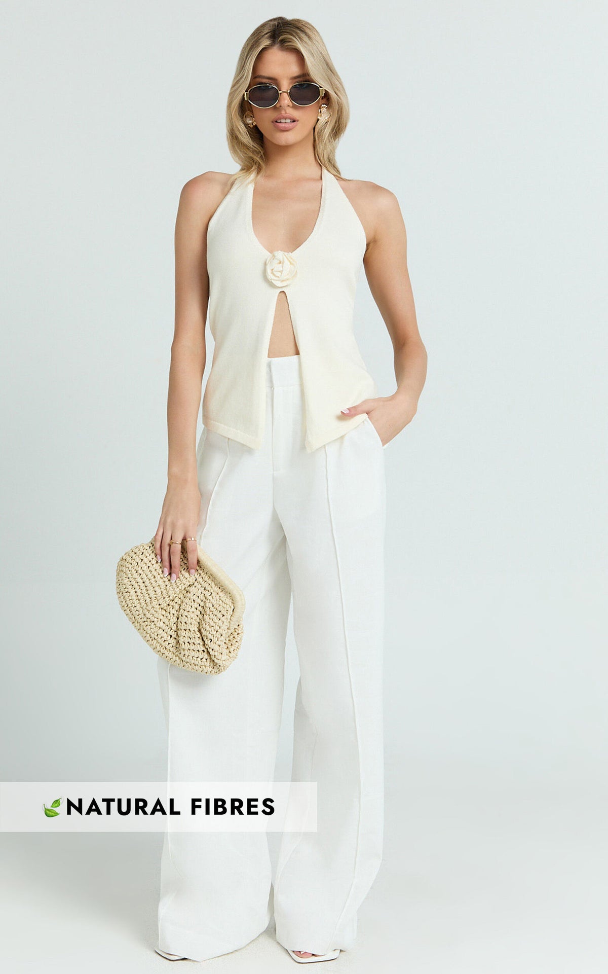 Juniper Pants - Linen Wide Leg Pants in White
