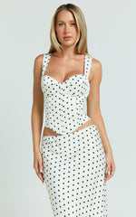 Runaway The Label - Karlita Bustier in White Polka