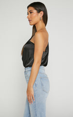 Bridie Bodysuit - One Shoulder Bodysuit in Black