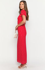 Lovella Red Polka Dot Maxi Dress