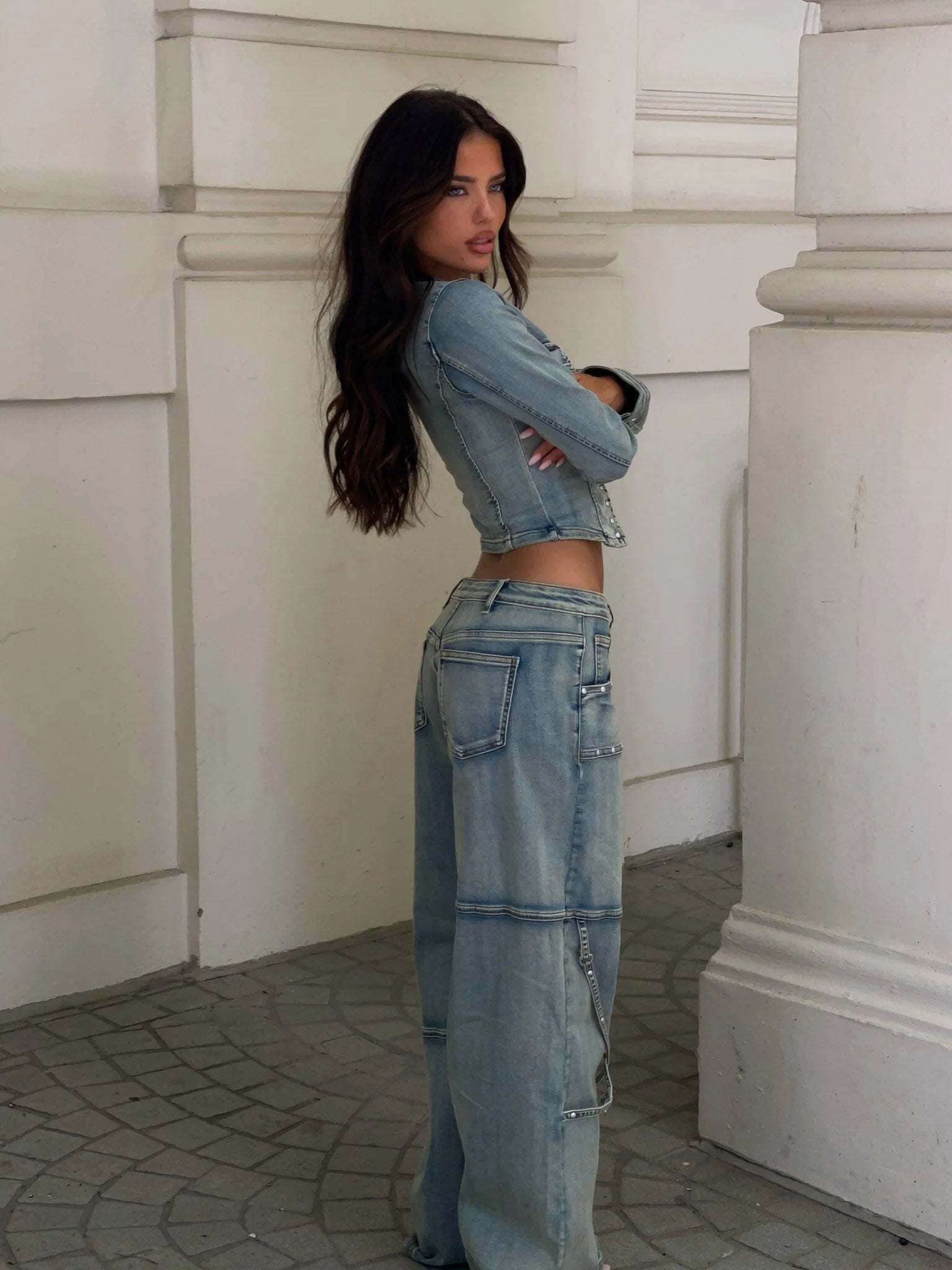 Randi Long Sleeve Top Denim