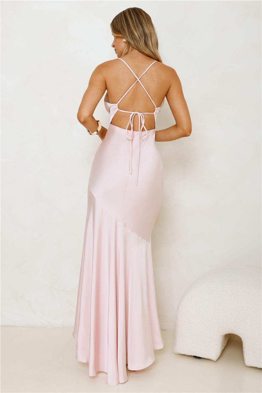 Modern Luxe Satin Maxi Dress Pink