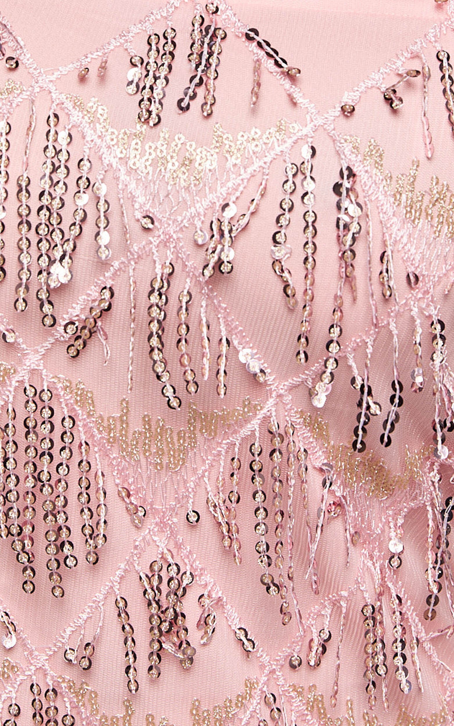 Shook Mini Dress - Cami Sequin Fringe Dress in Pink Sequin
