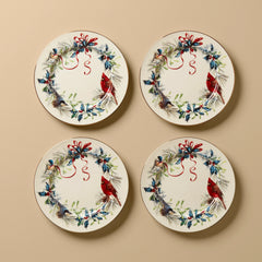 Winter Greetings Salad Plates, Set of 4