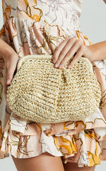 Amalfi Natural Weave Clutch in Natural