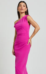 Genie Maxi Dress - Off The Shoulder Dress in Pink