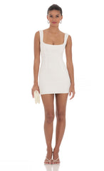 Open Back Bodycon Dress in White