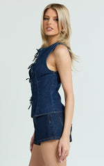 Benny Shorts - Mid Rise Mini Denim Shorts in Indigo Wash