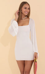 Long Sleeve Bodycon Dress in White