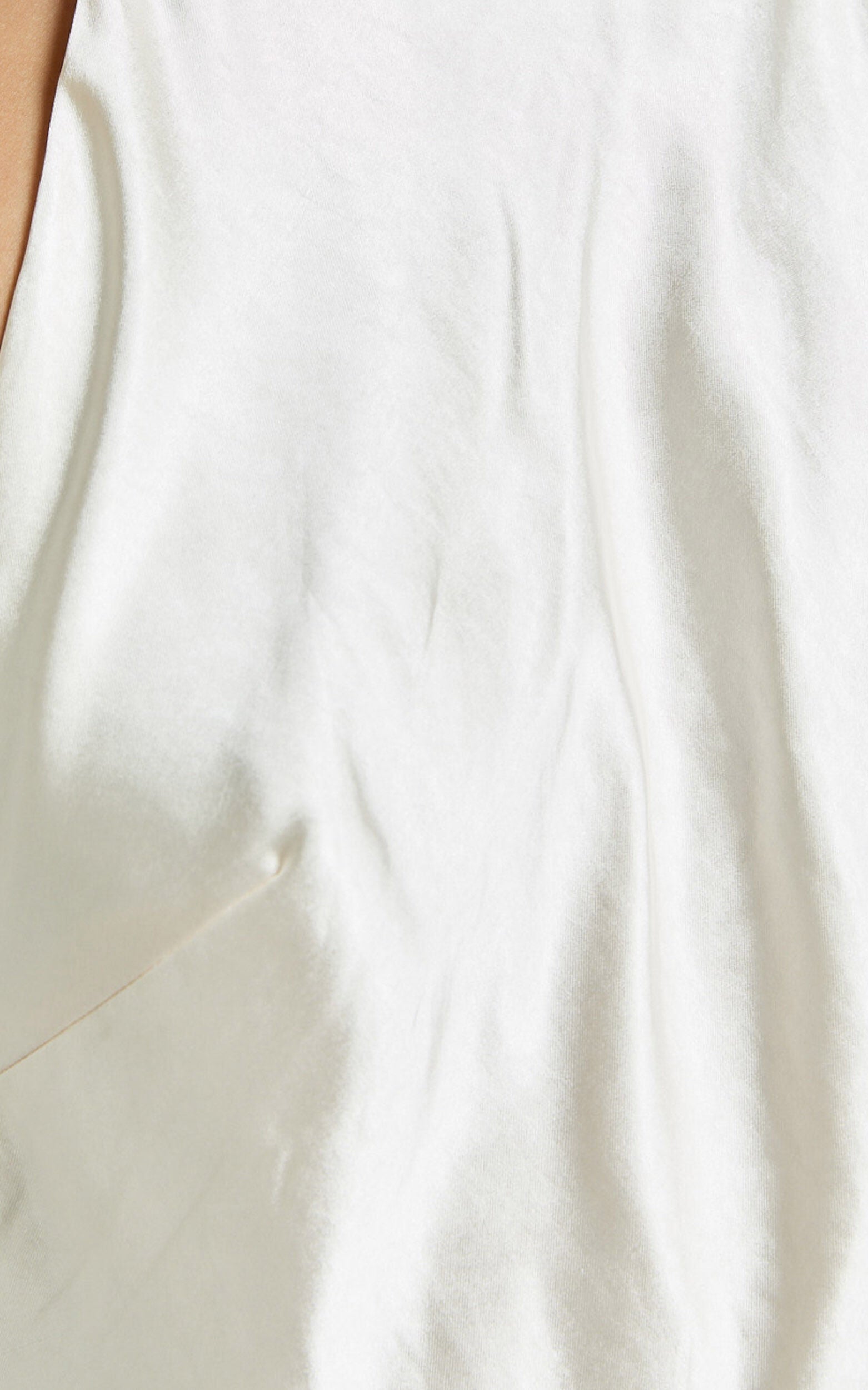 Cassie Midi Dress - High Neck Sleeveless Backless Slip Dress in Champagne
