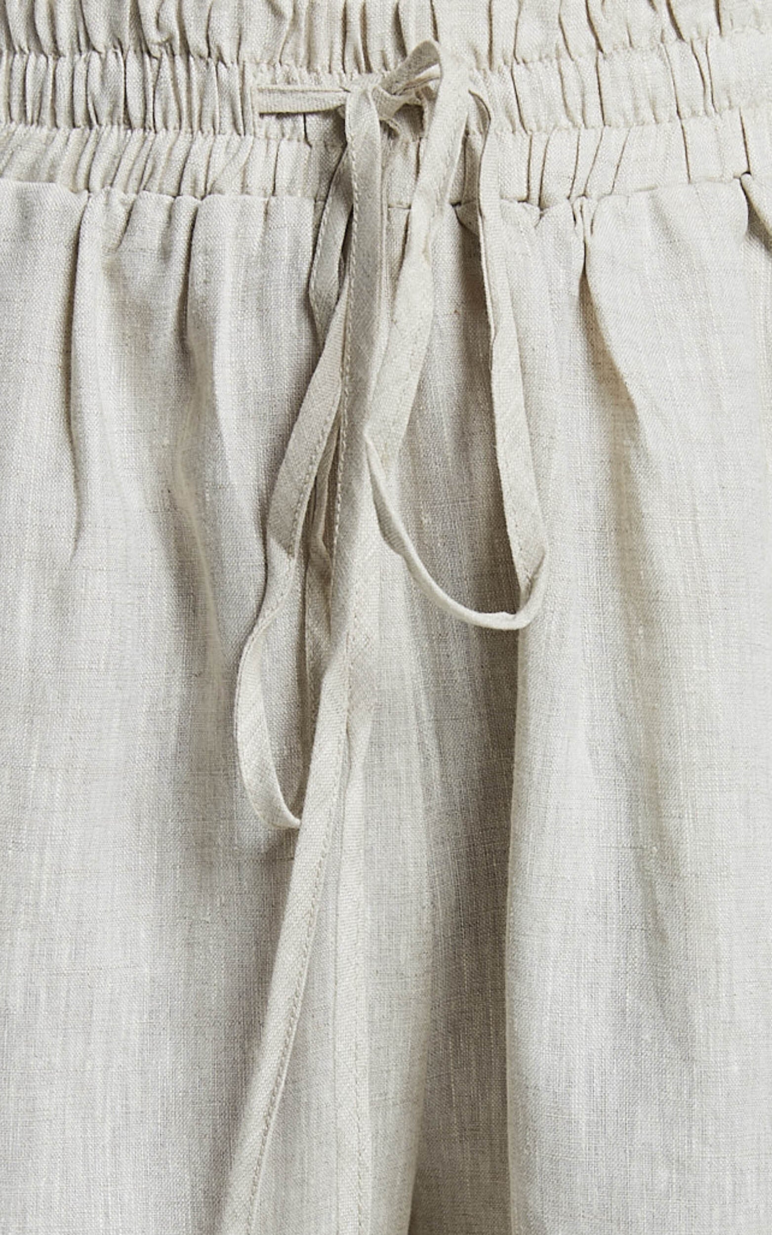 Tilly Linen Pants - Elasticated Drawstring Relaxed Linen Pants in Beige
