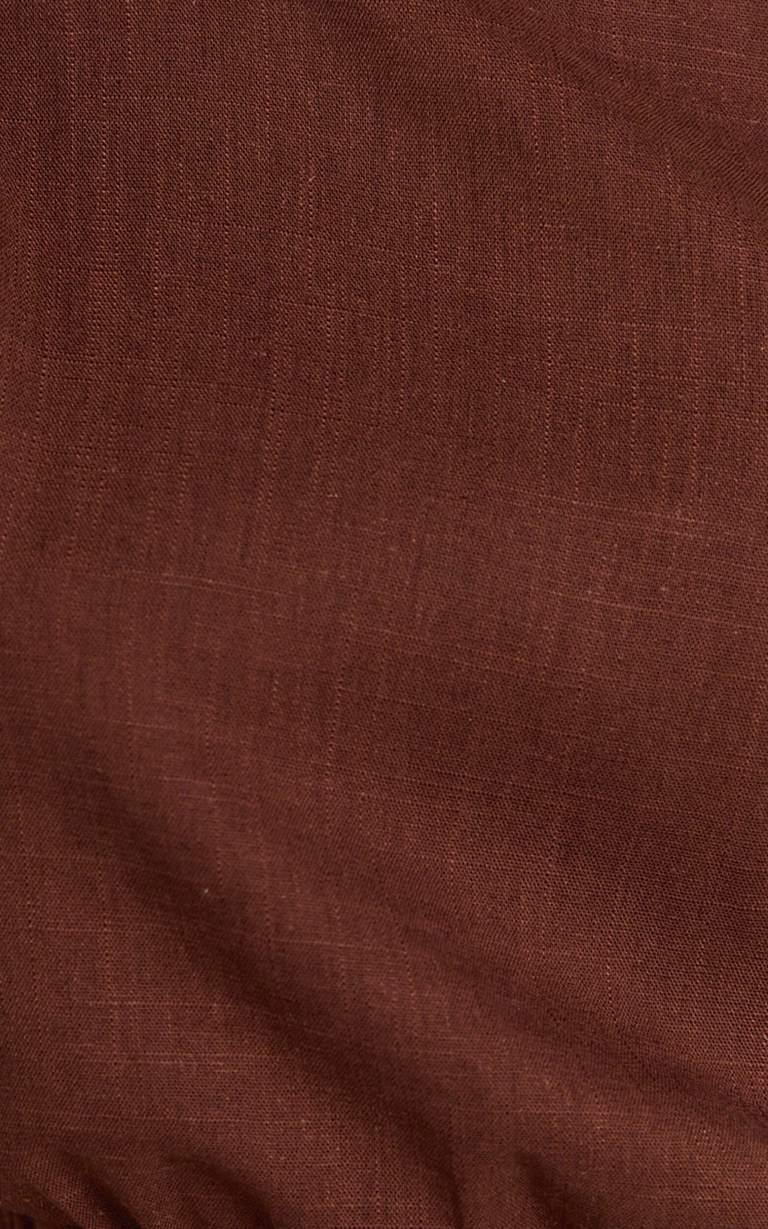 Collins Midi Skirt - Linen Look High Waisted Linen Look Bias Slip Skirt in Chocolate