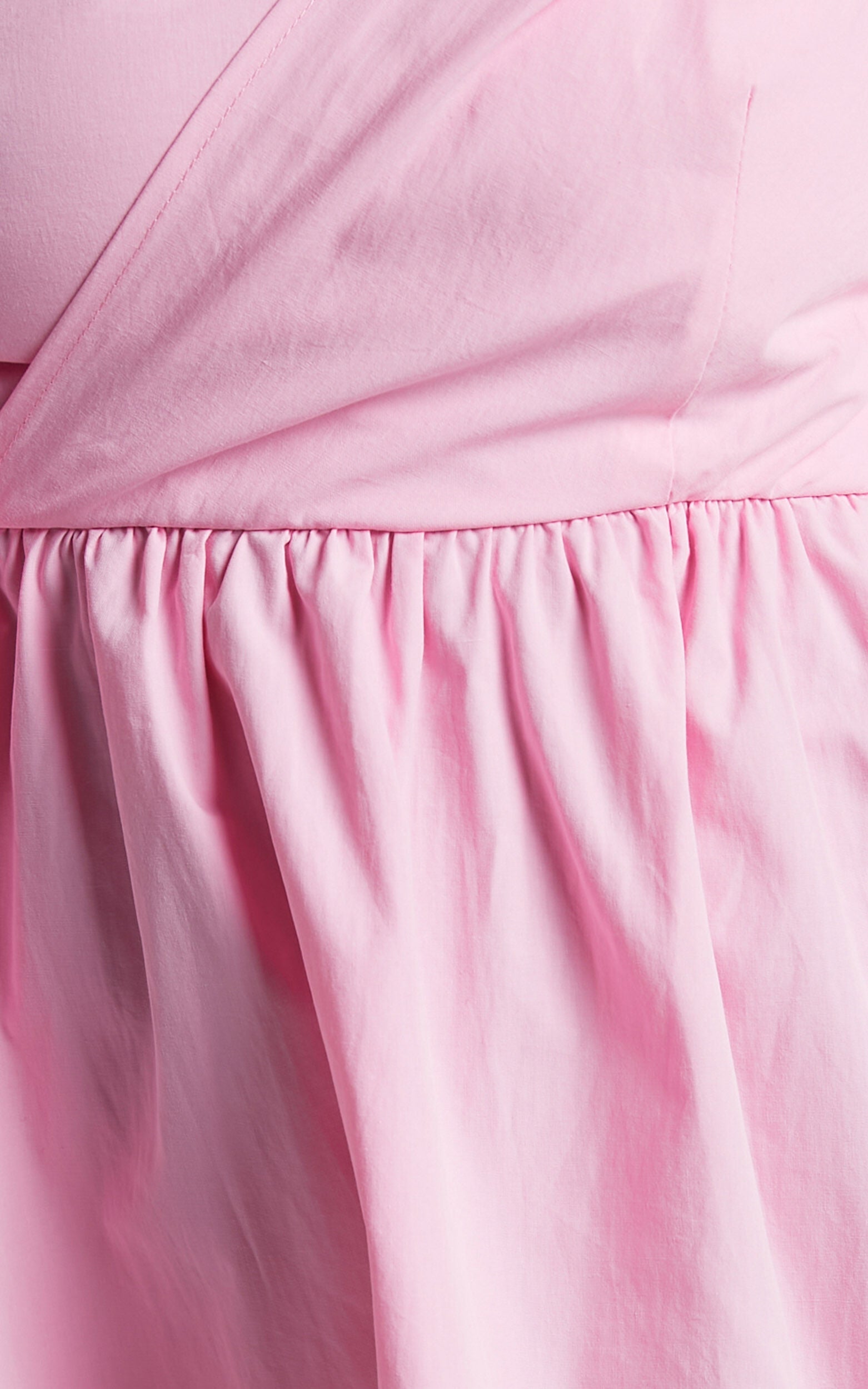 Sula Mini Dress - Asymmetric Off One Shoulder Puff Sleeve Dress in Pink
