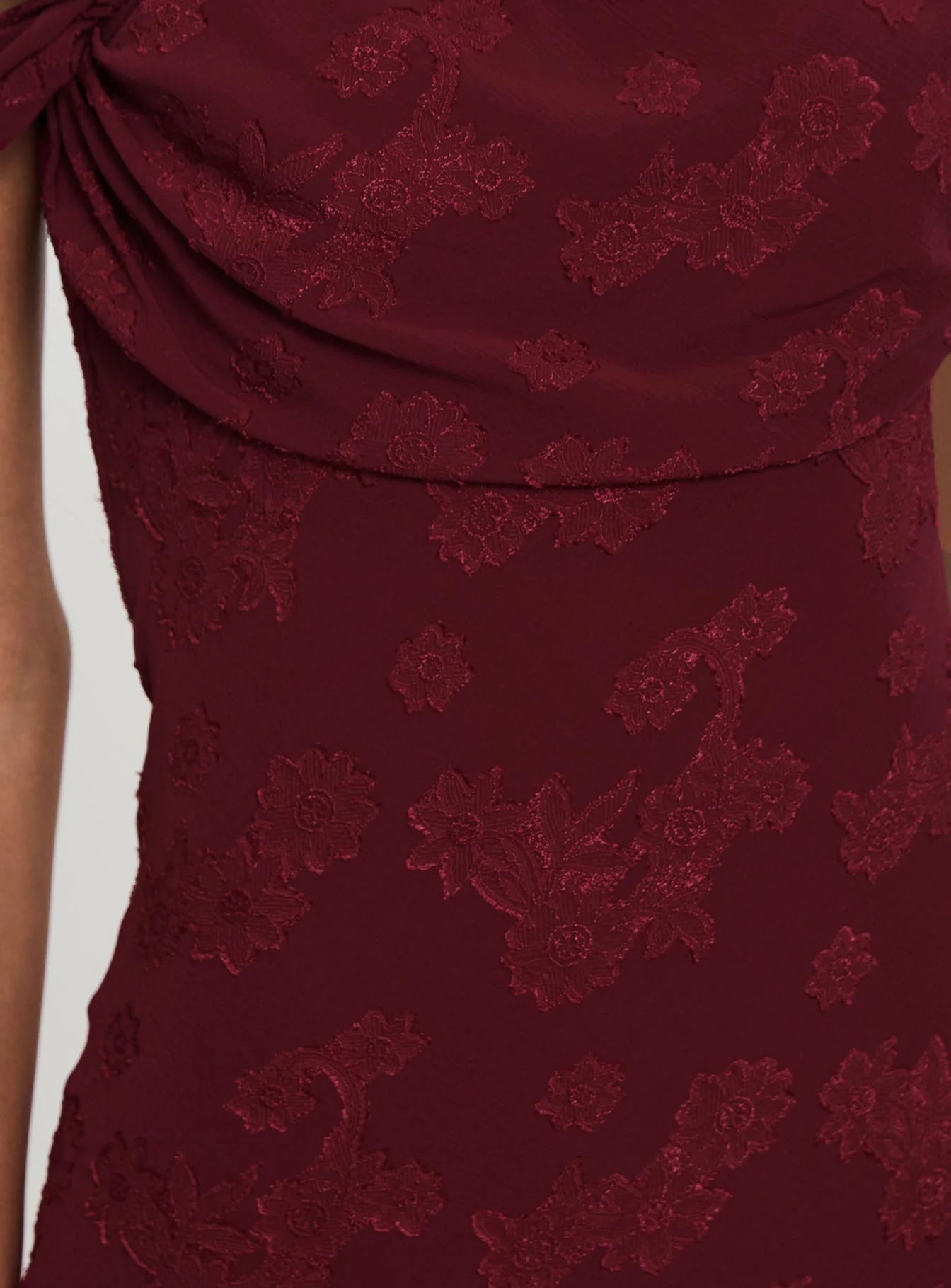 Azura Off The Shoulder Maxi Dress Burgundy