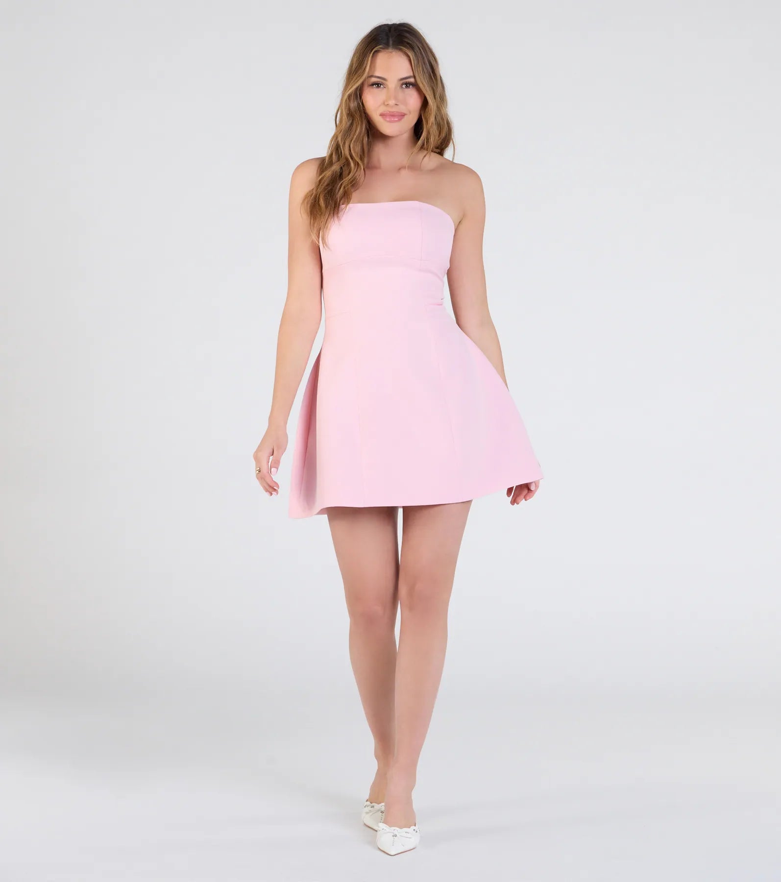 Cute Moment Strapless A-Line Crepe Mini Dress