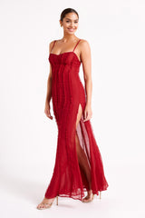 Jacinta Chiffon Maxi Dress - Vermilion Red