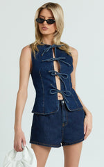 Benny Shorts - Mid Rise Mini Denim Shorts in Indigo Wash