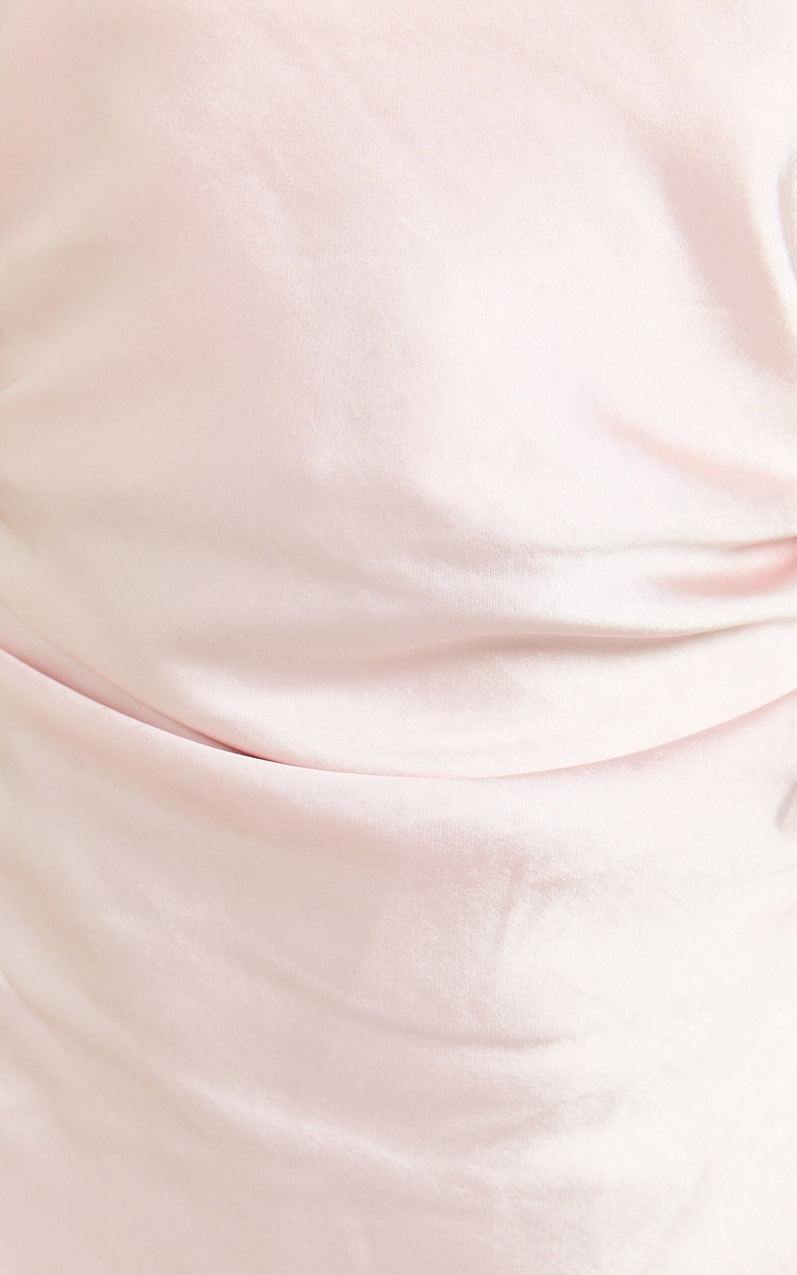 Aluna Midi Dress - High Neck Cross Back Satin Slip Dress in Soft Pink