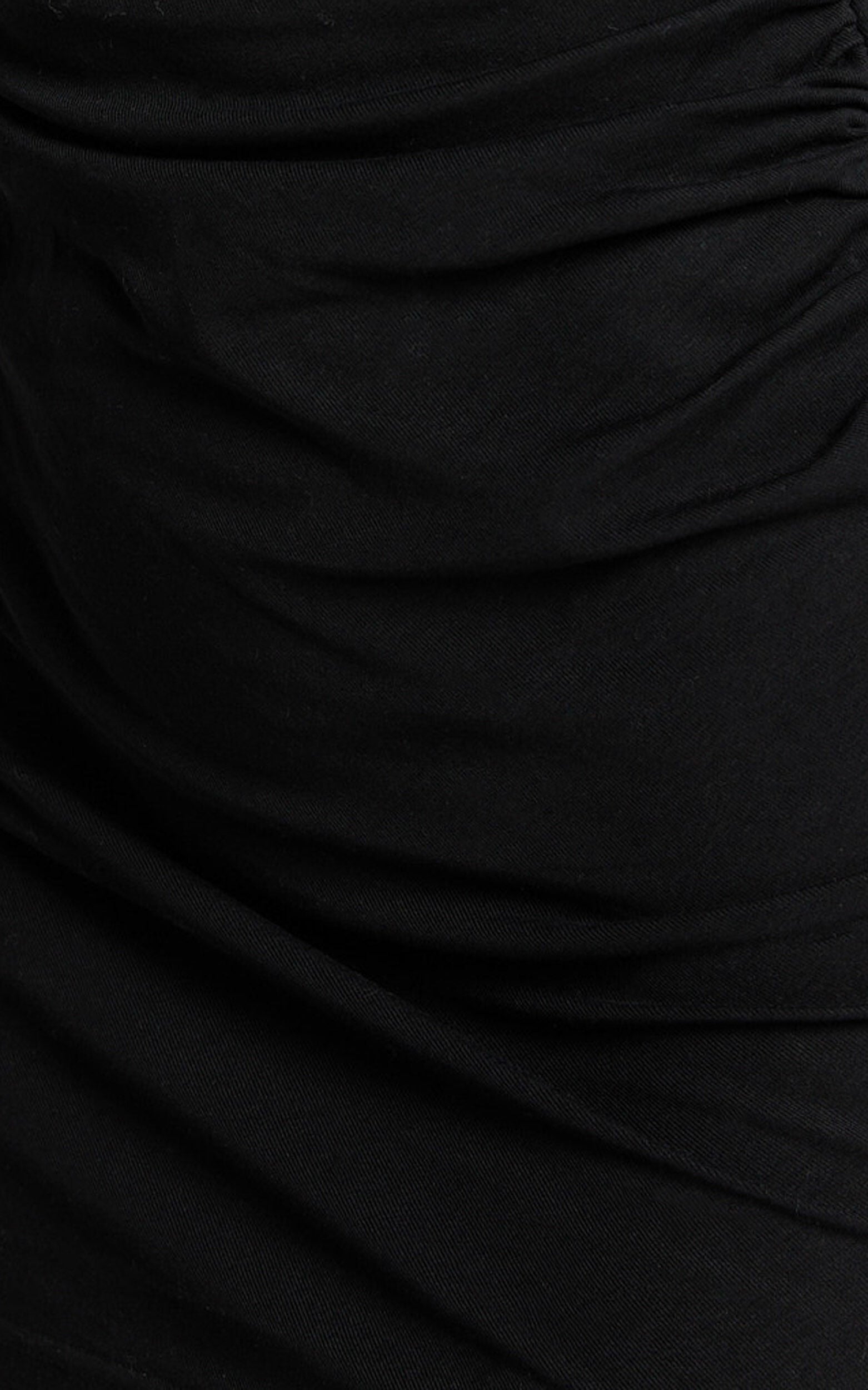 Brielle Mini Dress - Long Sleeve Ruched Bodycon Dress in Black
