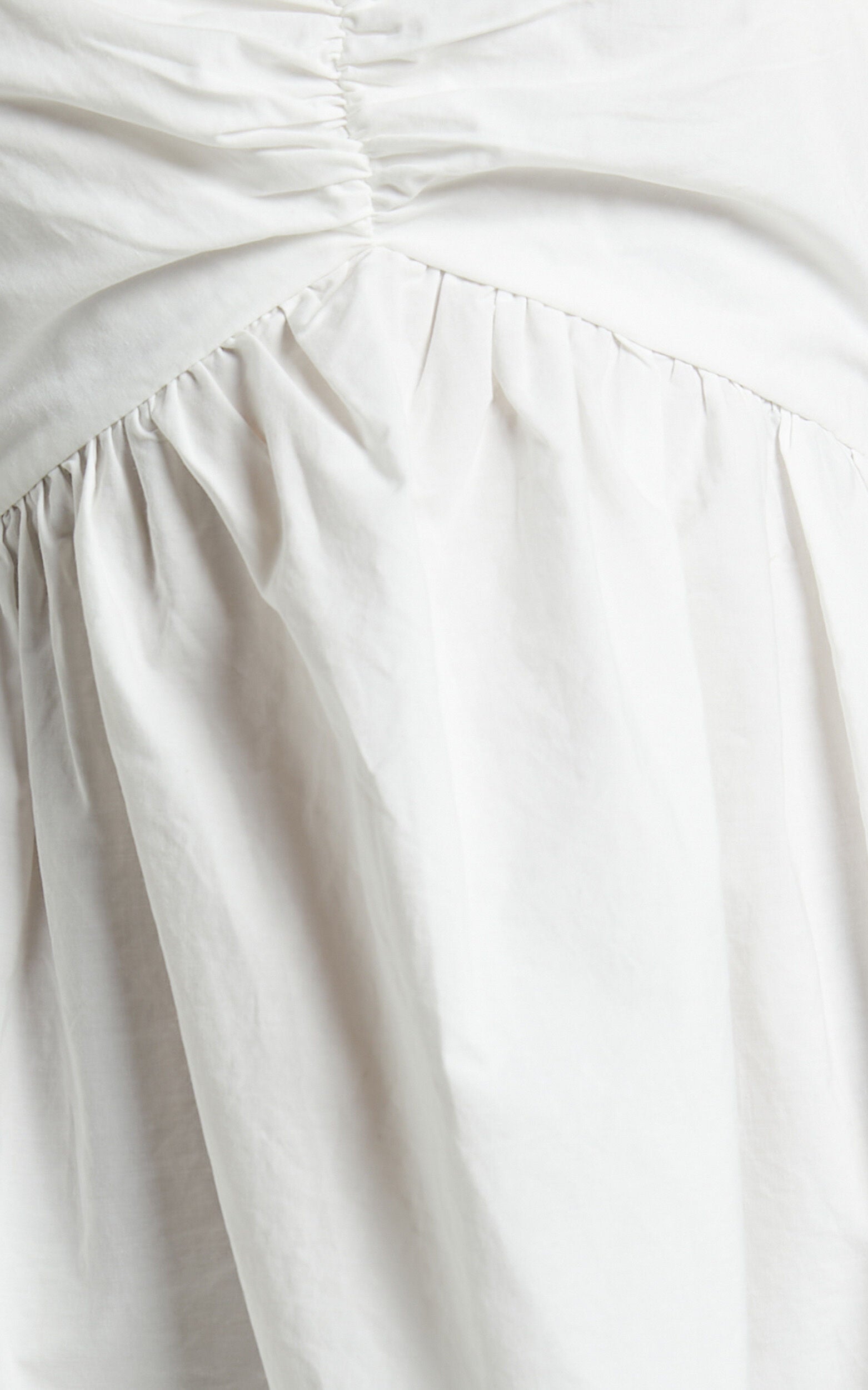 Vashti Mini Dress - Puff Sleeve Sweetheart Dress in Off White