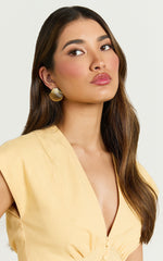 Lucy Earrings - Shell Statement Stud Earrings in Gold