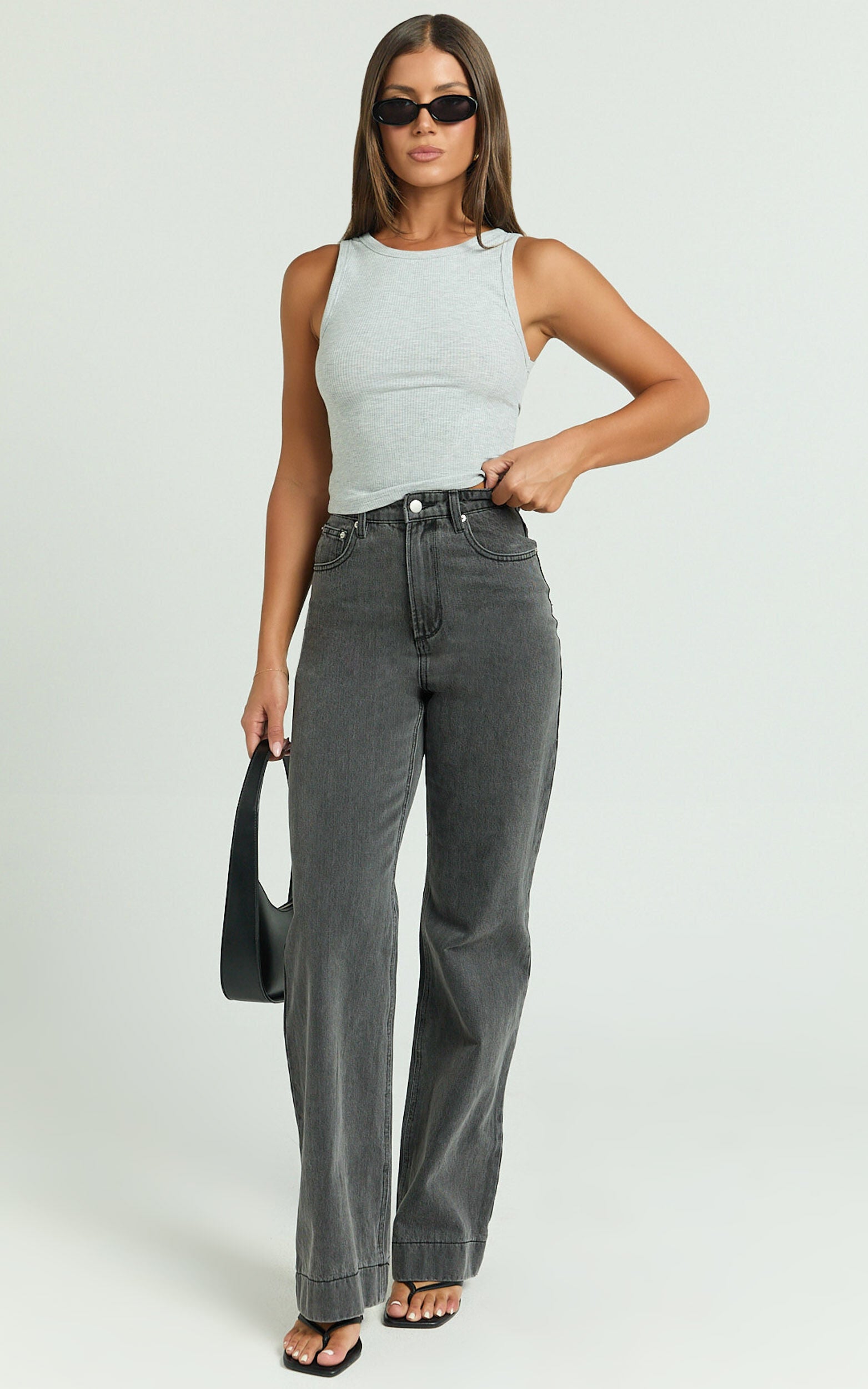 Can't You Tell Top - Ribbed Tank Top in Grey