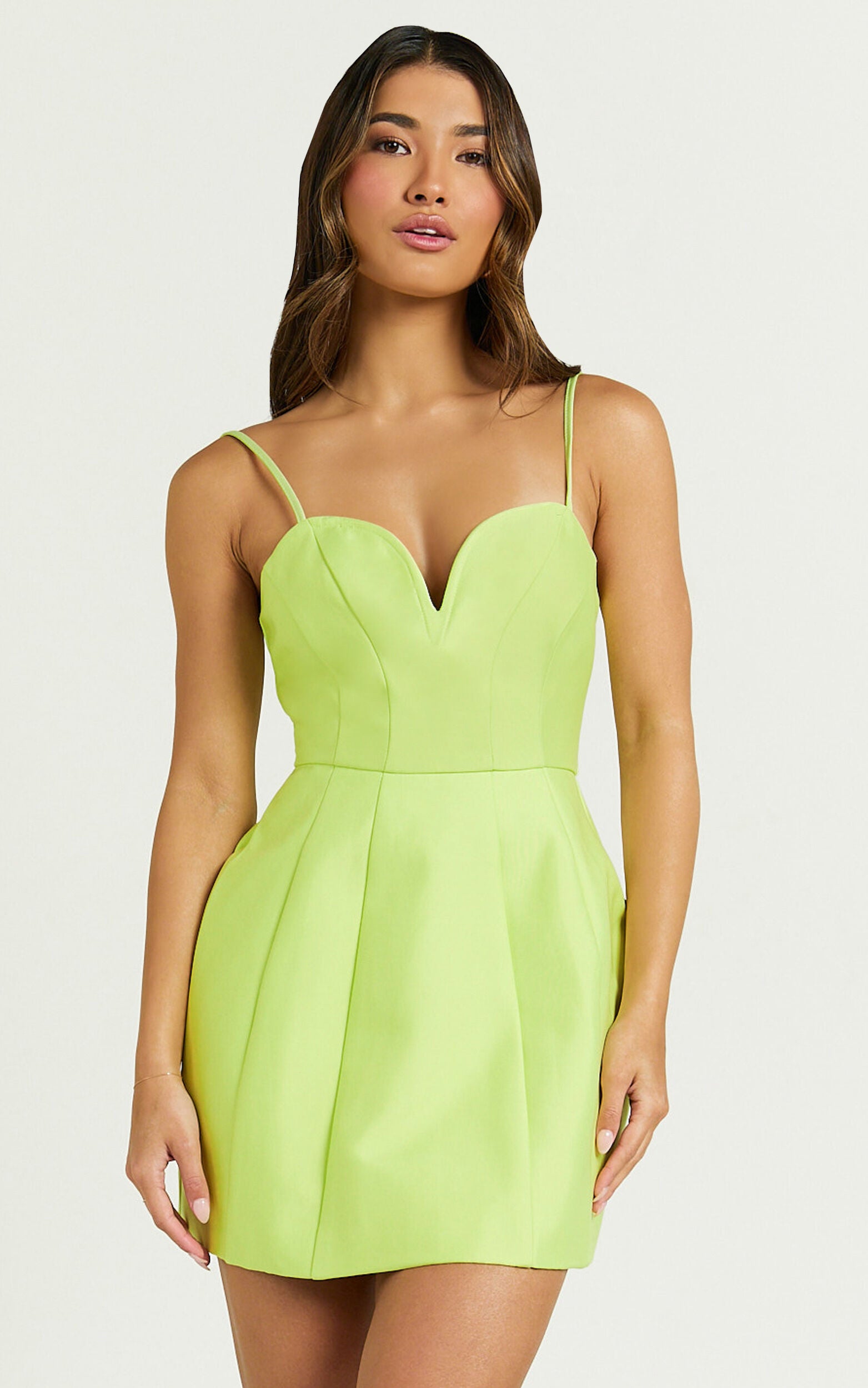 Amalie The Label - Kora Plunge A Line Mini Dress in Citrus