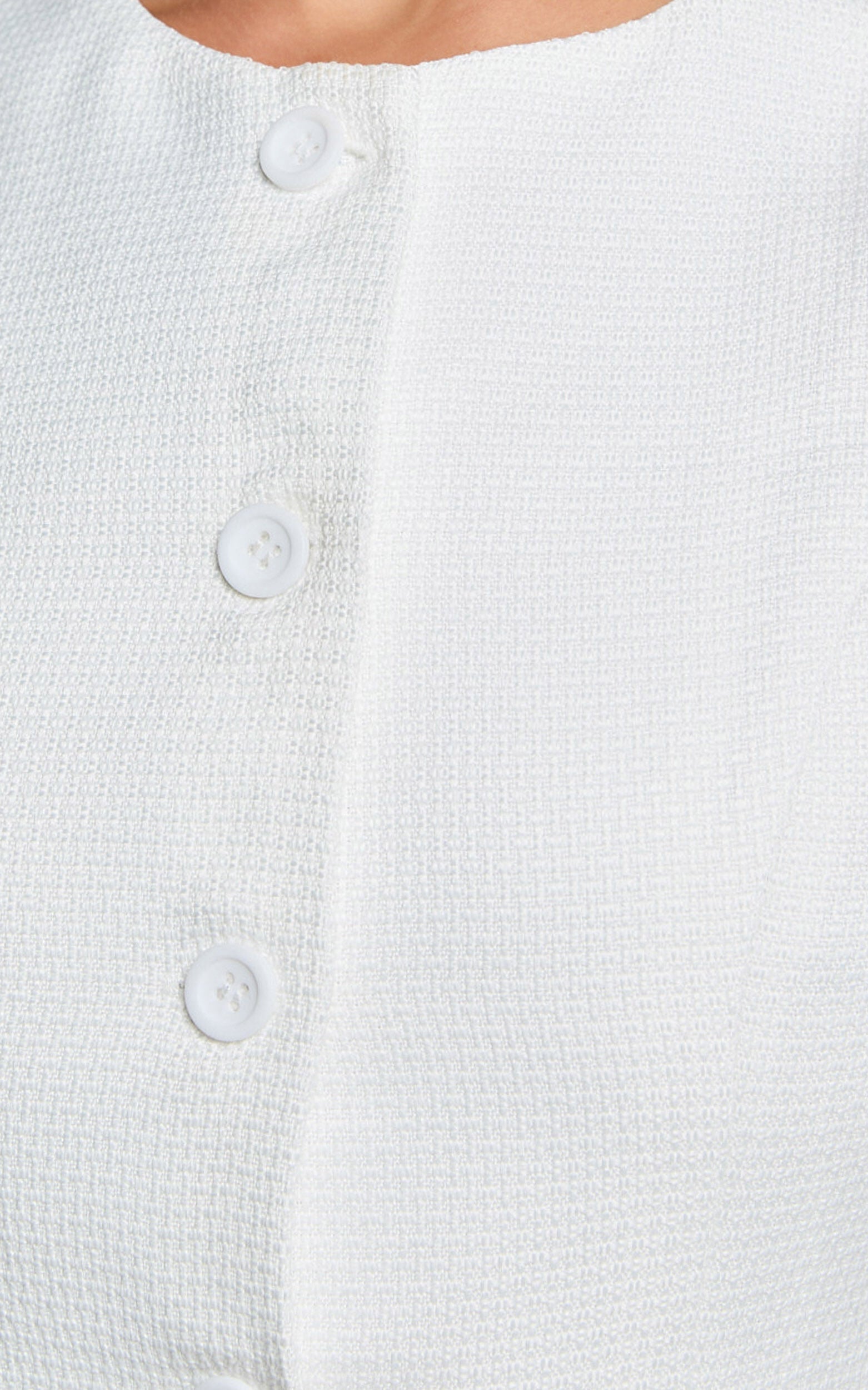 Polly Mini Dress - Button Down Line Look Dress in White