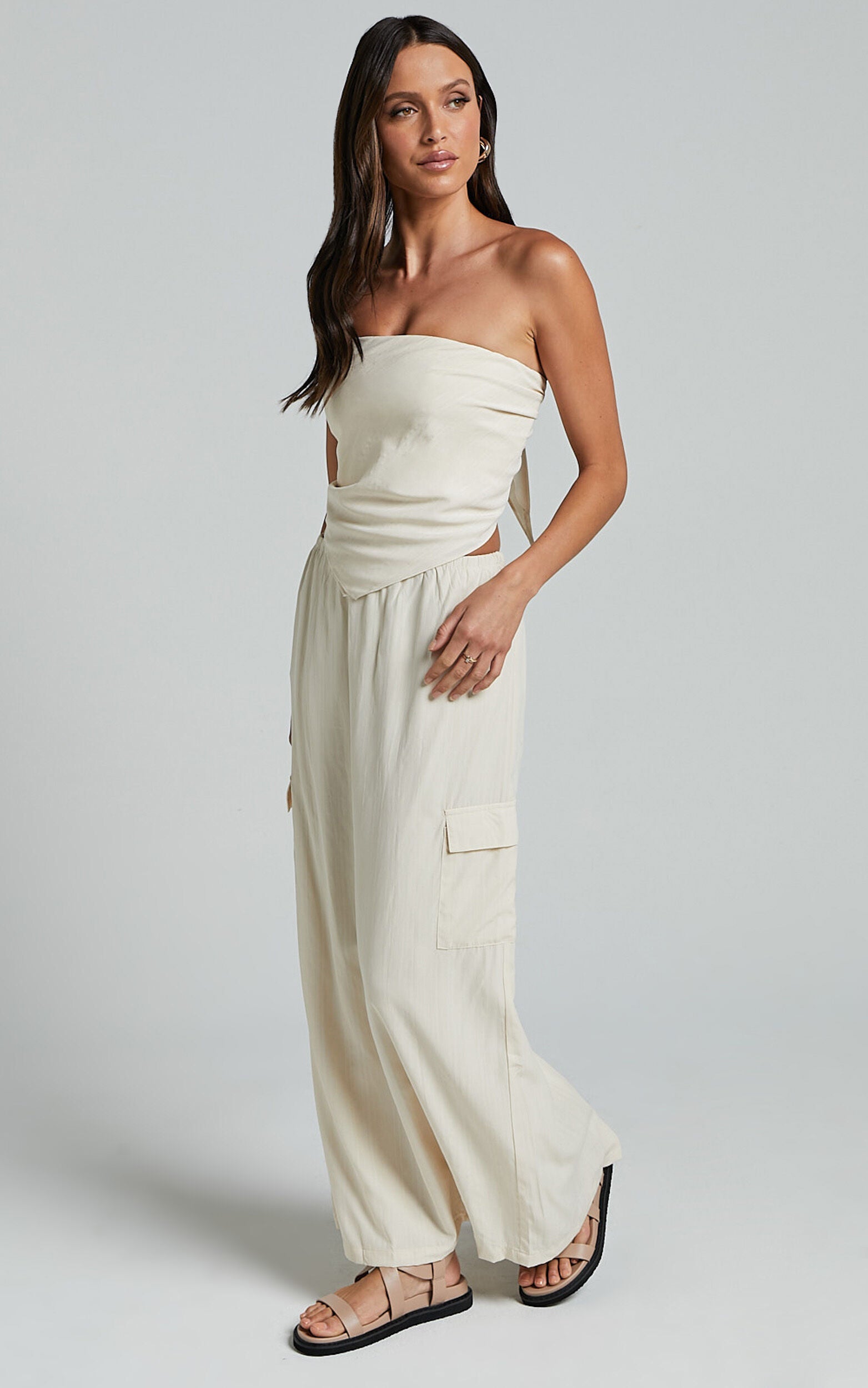 Runaway The Label - Picilo Long Midi Skirt in Stone