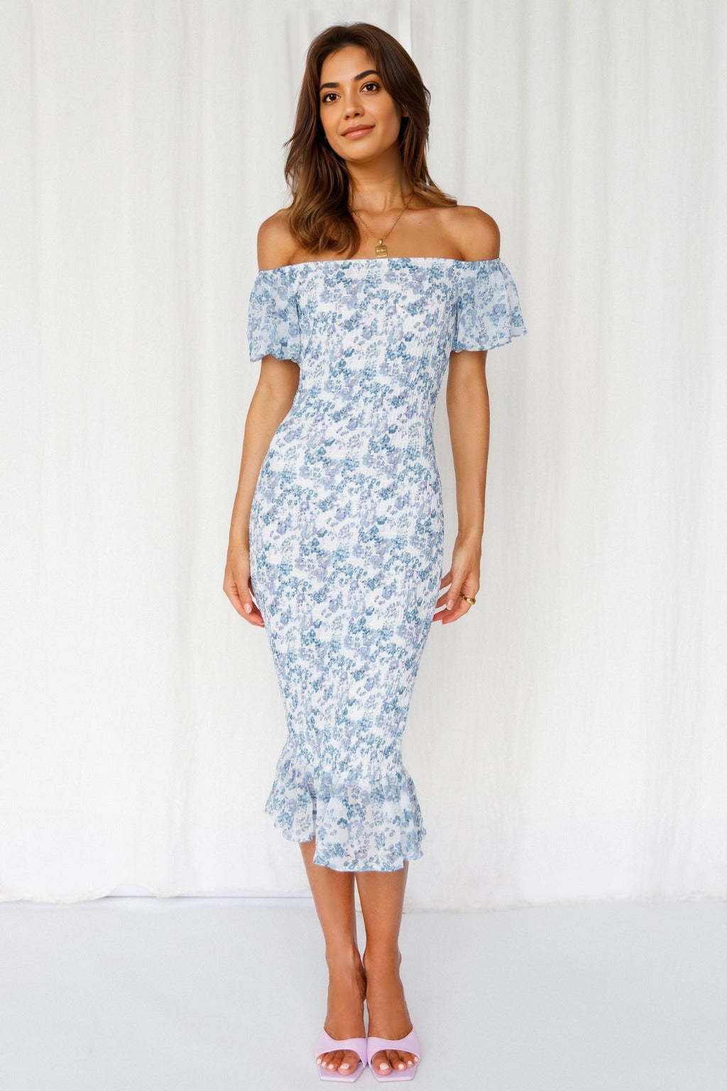 Blessings Midi Dress Blue