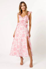 Rori Ruffle Maxi Dress - Pink Floral