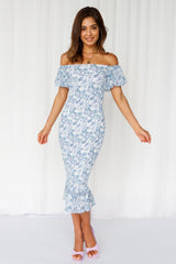 Blessings Midi Dress Blue