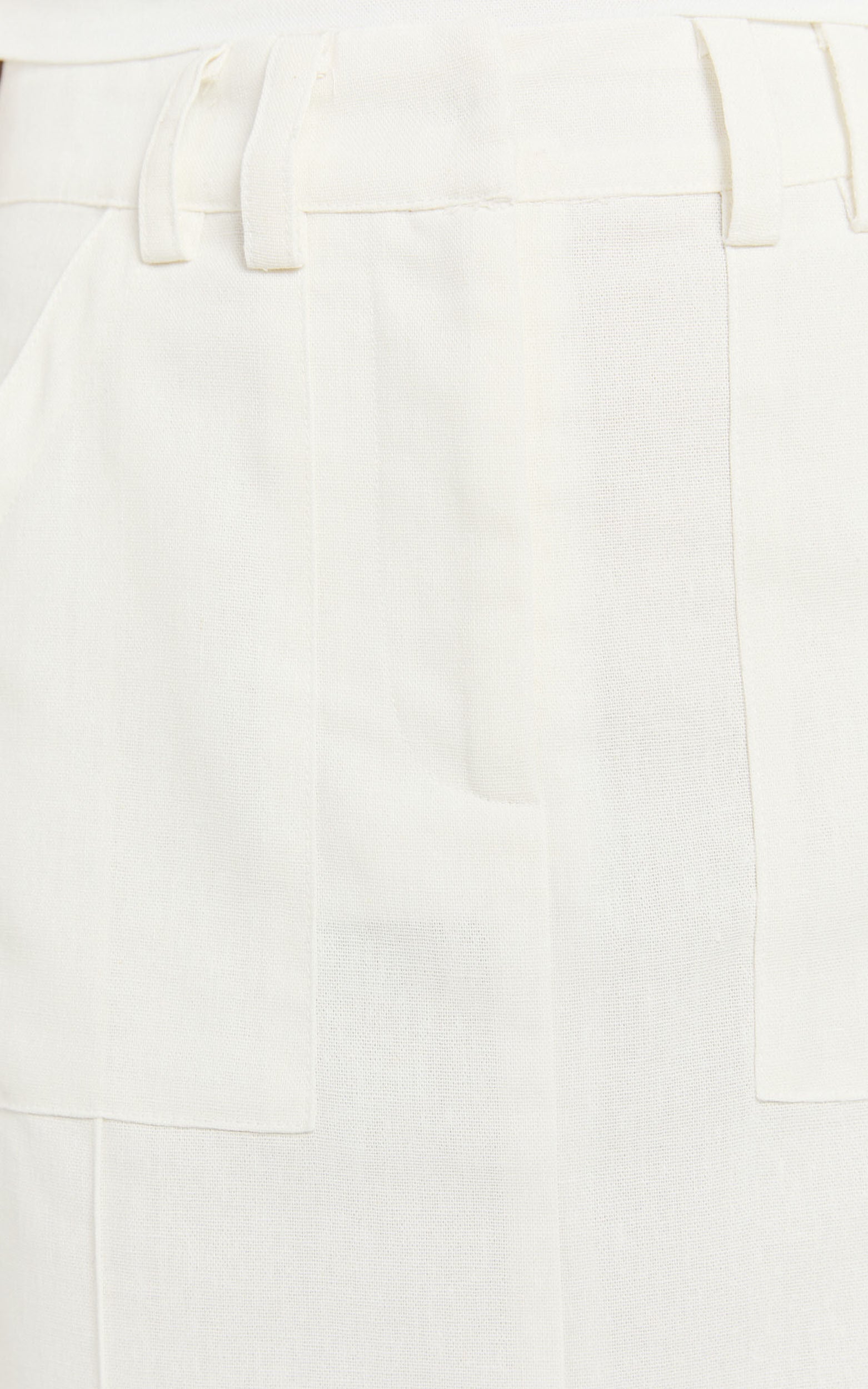 Bethany Maxi Skirt - High Waist Linen Front Split Cargo Skirt in Off White