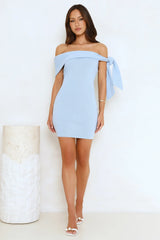 See You There Ribbed Mini Dress Blue