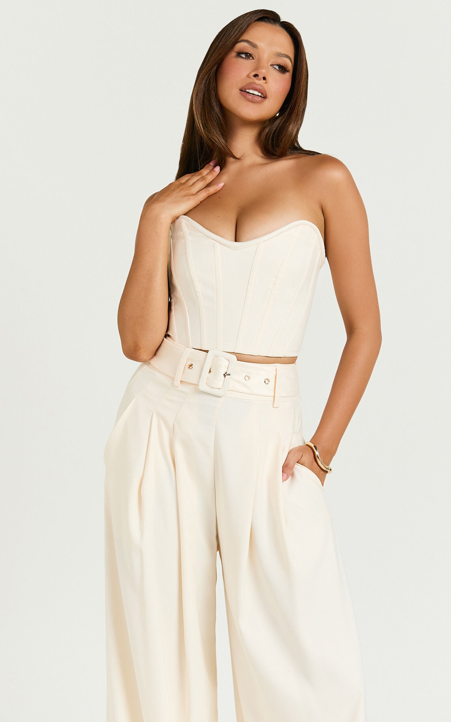Amalie The Label - Raquelle Structured Corset Top in Ivory