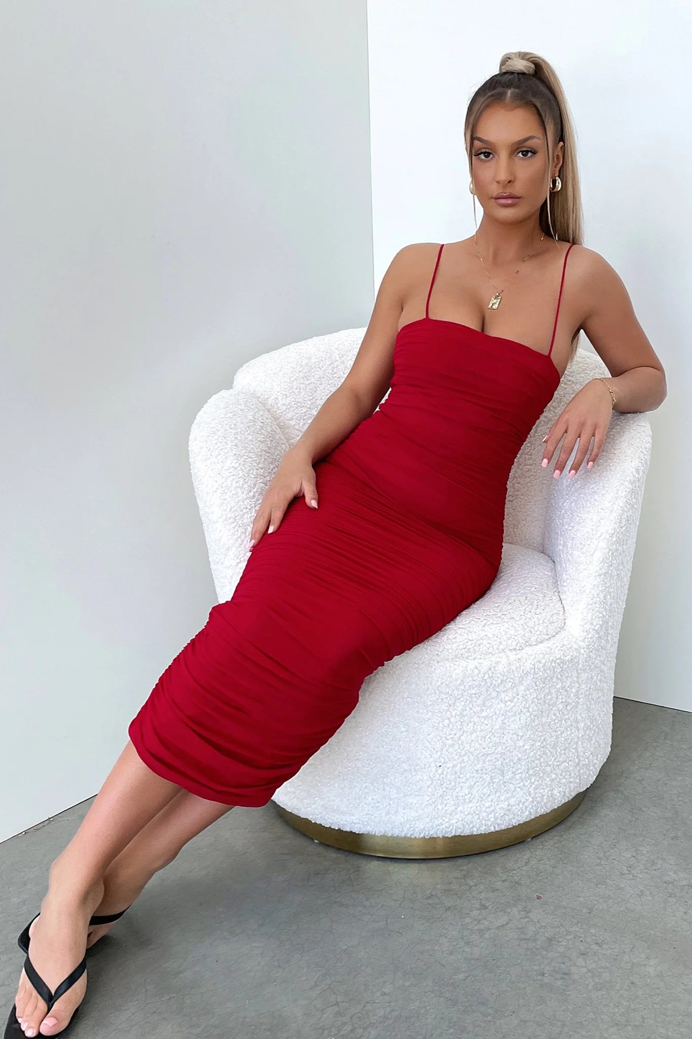 Zena Full Length Dress - Burgundy