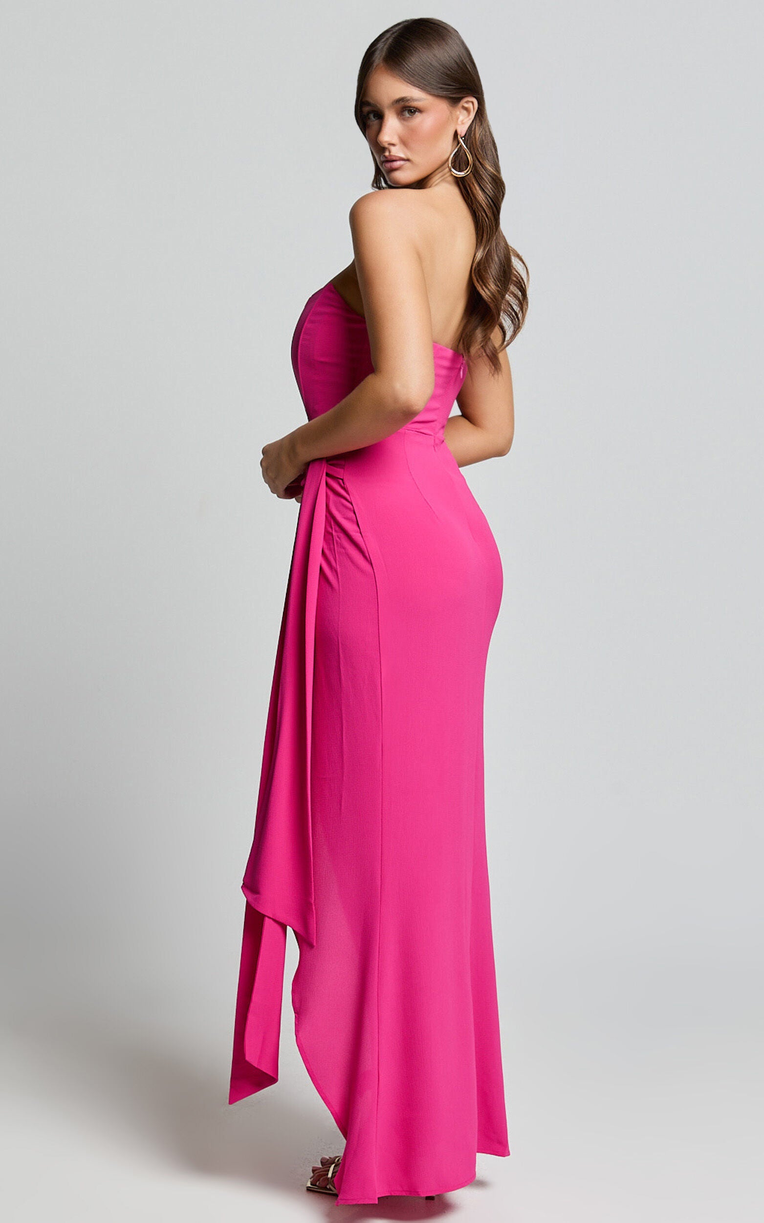 Abigail Maxi Dress - Bodice Tie Dress in Mulberry