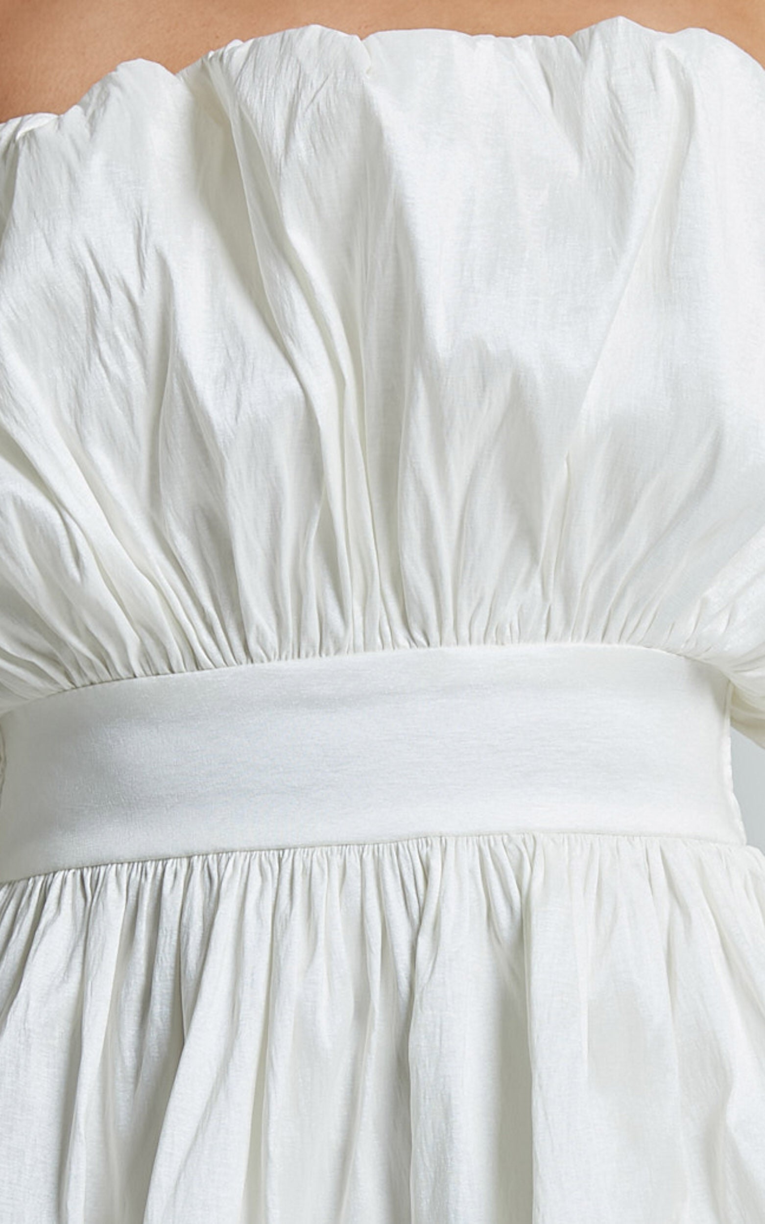 Austine Mini Dress - Strapless A Line Dress in Oyster