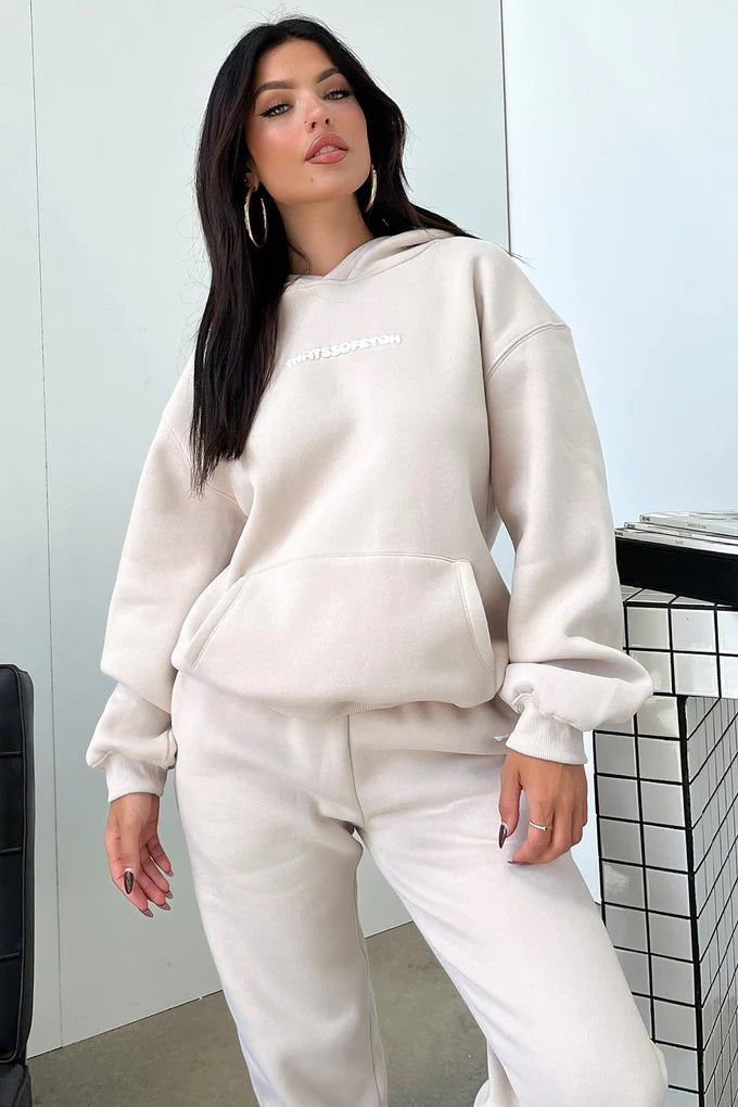 With Love Always Oversized Hoodie - Bone