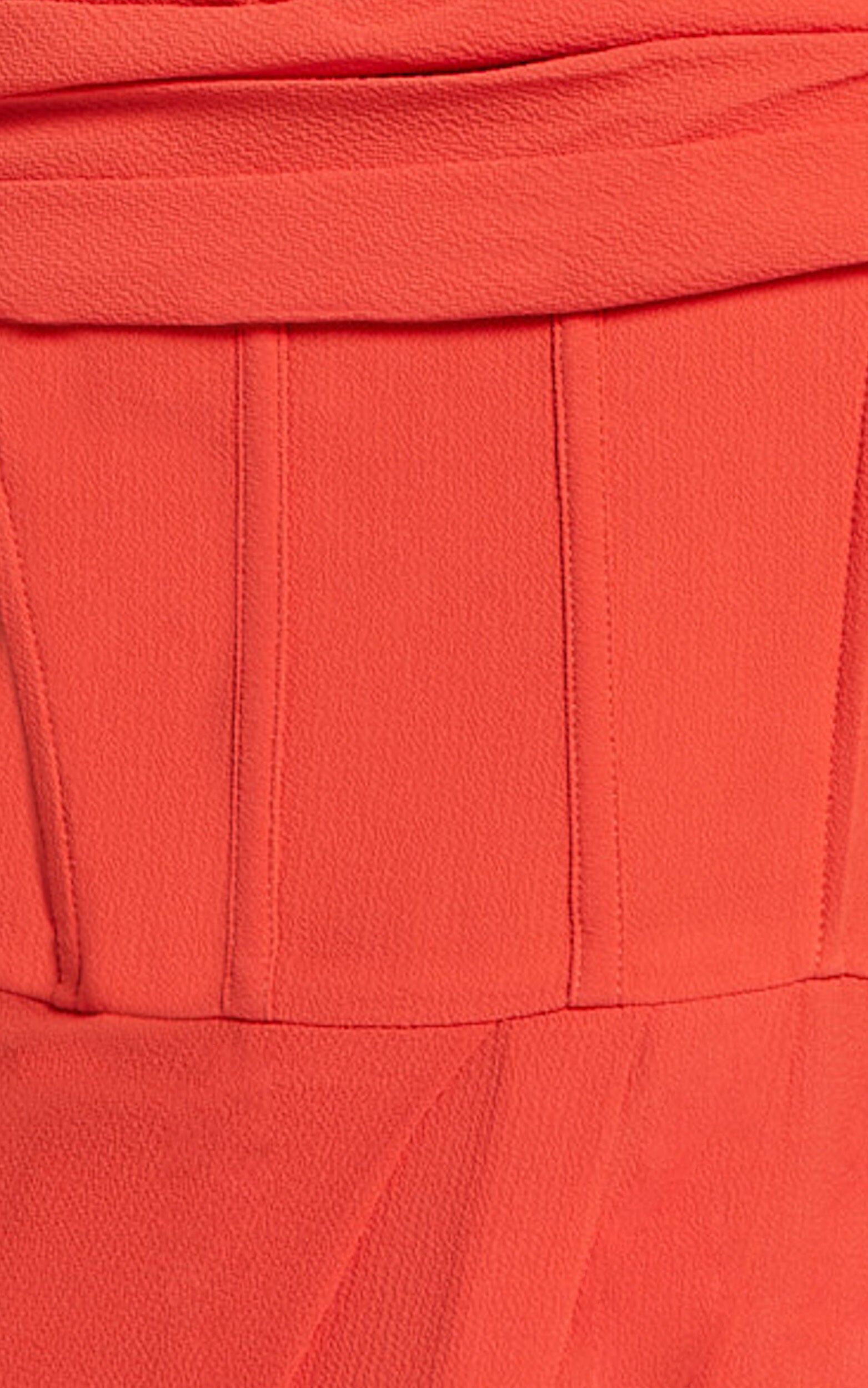 Andrina Midi Dress - High Low Wrap Corset Dress in Orange