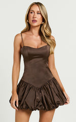 Lioness - Dollhouse Mini Dress in Coffee