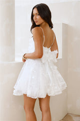 Ethereal Blossom Mini Dress White