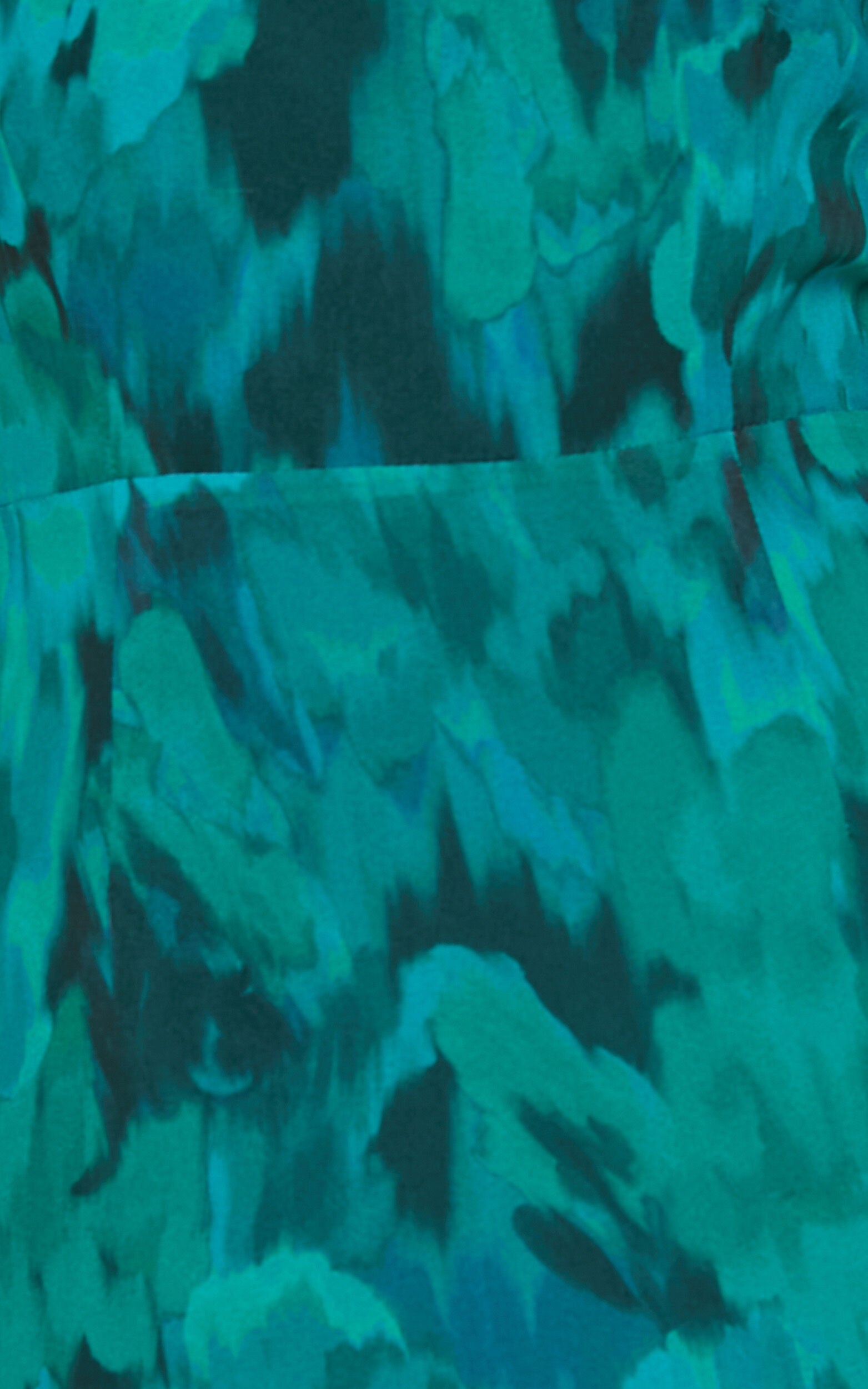 Clabelle Midi Dress - One Shoulder Ruffle Tulip Hem Dress in Emerald Blur Floral