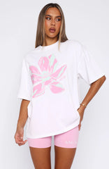 Pick You A Flower Oversized Tee White
