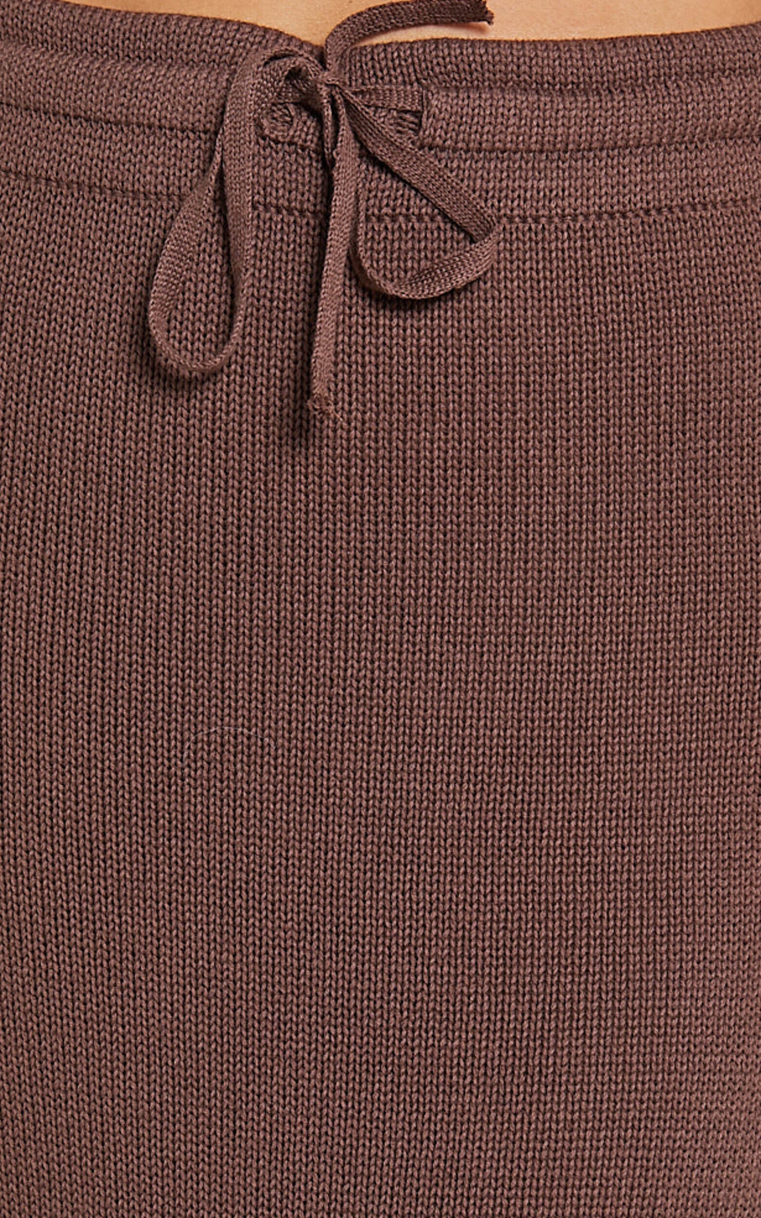 Dasuri Knit Maxi Skirt - Drawstring Skirt in Chocolate