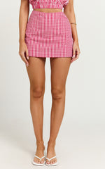 Margie Skirt -  Mini Skirt in Red Gingham