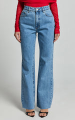 Dexter Jeans - High Waisted Straight Leg Denim Jeans in Blue