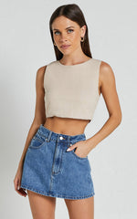 Loxley Top - Tie Up Top in Natural