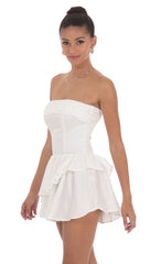 Corset Strapless Dress in White